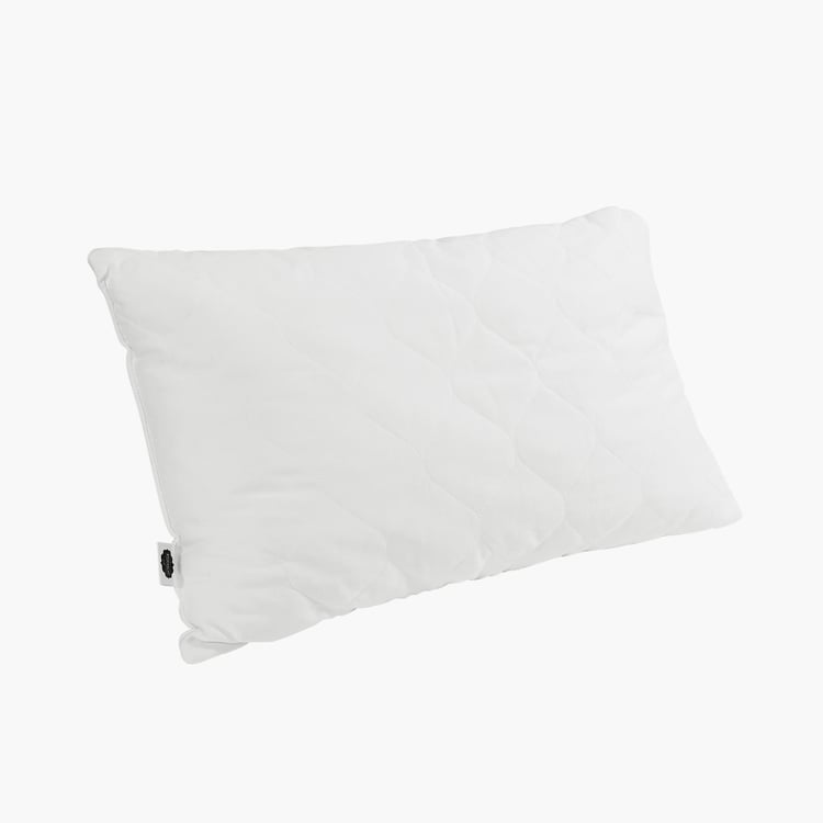 PORTICO Q Pillow White Solid Cotton Throw Pillow - 27x18cm