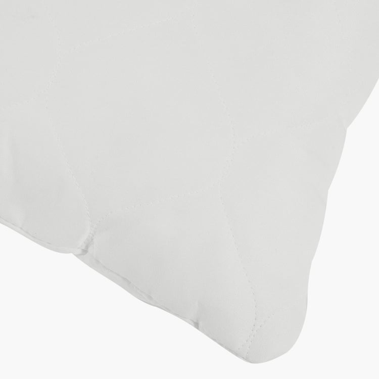 PORTICO Q Pillow White Solid Cotton Throw Pillow - 27x18cm