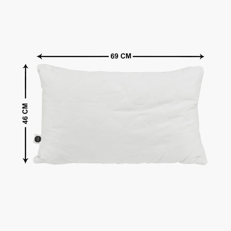 PORTICO Delight White Solid Cotton Pillow - 46x69cm - Set of 2