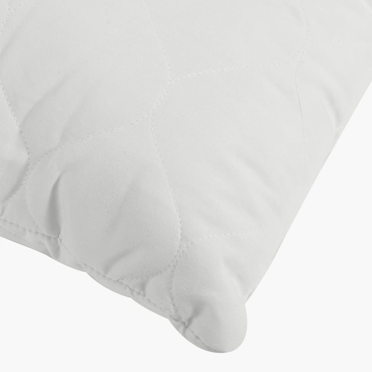 PORTICO Delight White Solid Cotton Pillow - 46x69cm - Set of 2