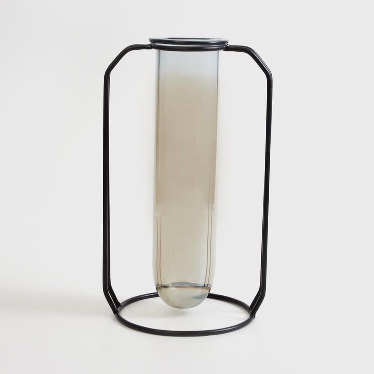 Buy Splendid Glass Tube Vase with Stand from Home Centre at just