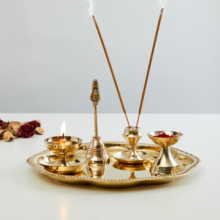 Upasana Set of 7 Metal Pooja Thali Set