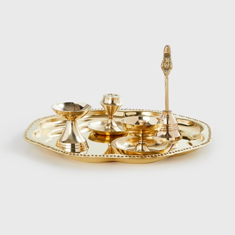 Upasana Set of 7 Metal Pooja Thali Set