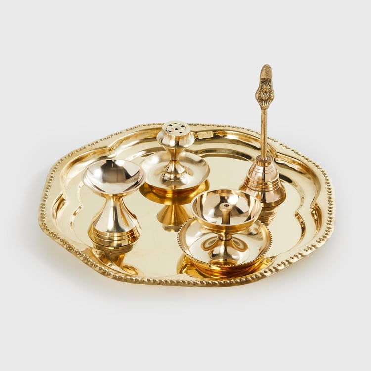 Upasana Set of 7 Metal Pooja Thali Set