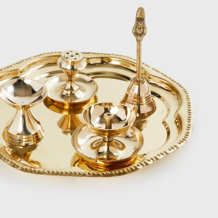 Upasana Set of 7 Metal Pooja Thali Set