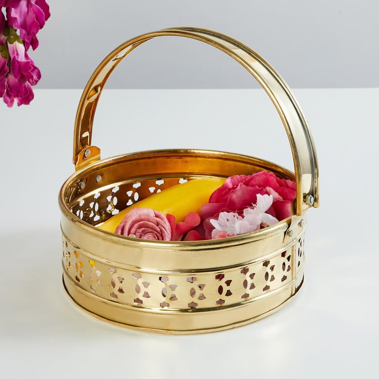 Upasana Metal Pooja Basket