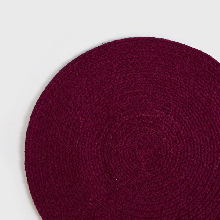 Colour Connect Purple Braided Round Cotton Placemat - 38cm