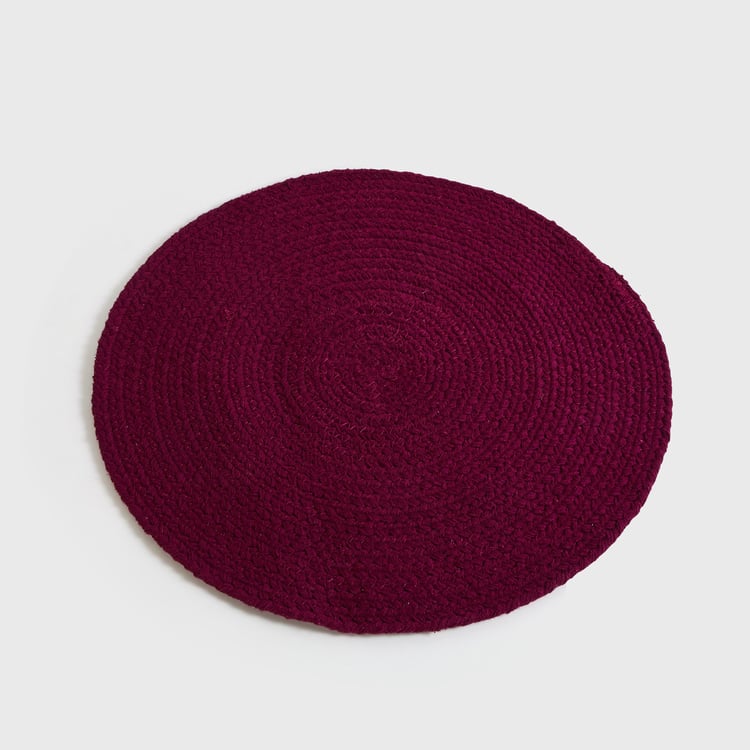 Colour Connect Purple Braided Round Cotton Placemat - 38cm