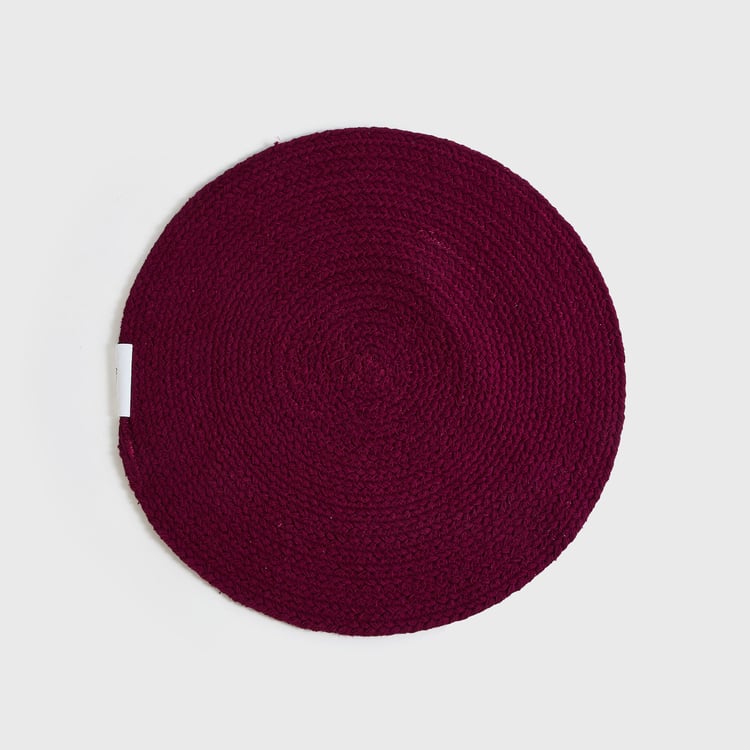 Colour Connect Purple Braided Round Cotton Placemat - 38cm