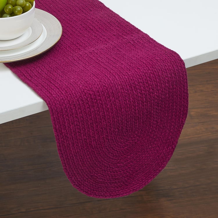Colour Connect Purple Textured Table Runner- 33x120cm