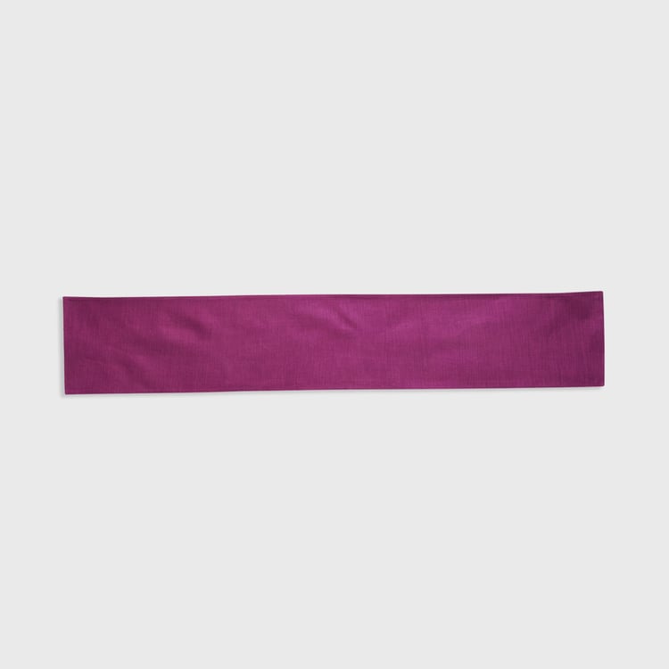 Colour Connect Purple Solid Cotton Table Runner - 33x180cm