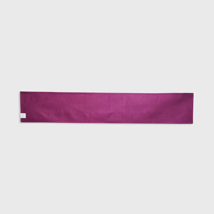 Colour Connect Purple Solid Cotton Table Runner - 33x180cm