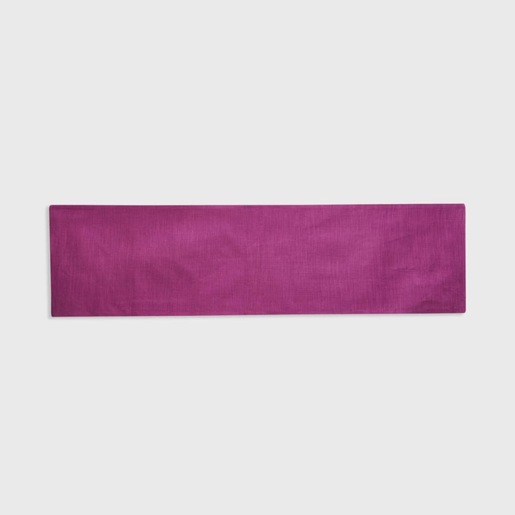 Colour Connect Purple Solid Cotton Table Runner - 33x120cm