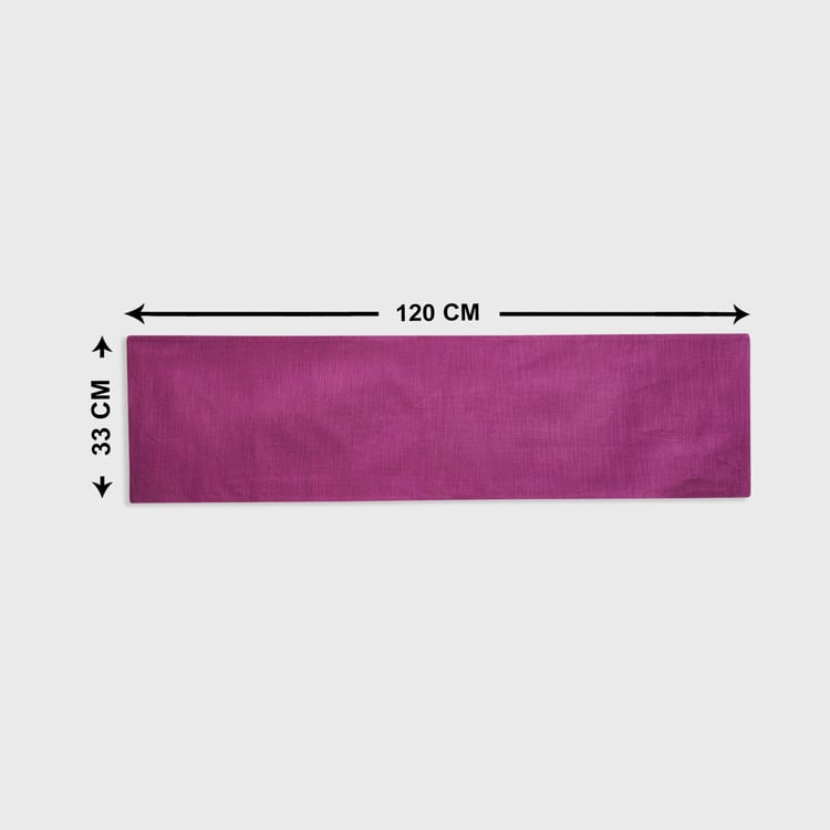 Colour Connect Purple Solid Cotton Table Runner - 33x120cm