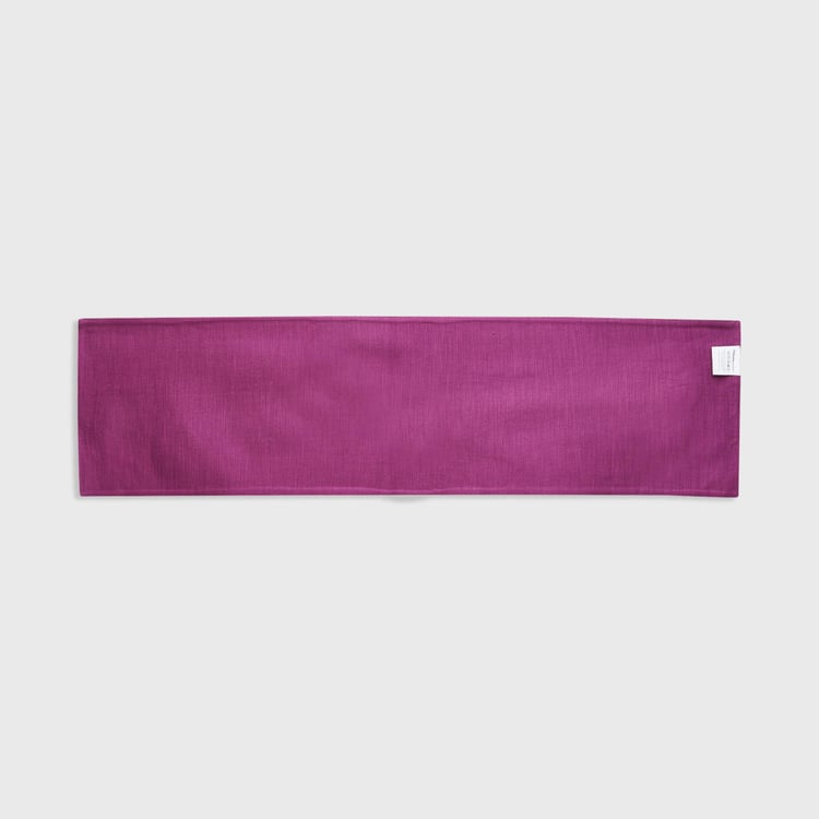 Colour Connect Purple Solid Cotton Table Runner - 33x120cm