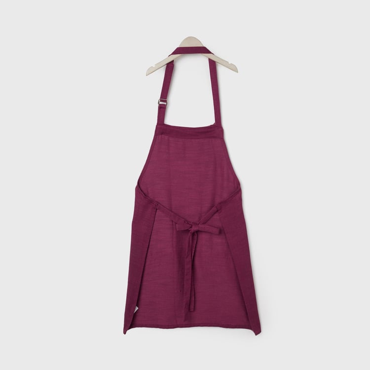 Colour Connect Purple Solid Cotton Blend Kitchen Apron