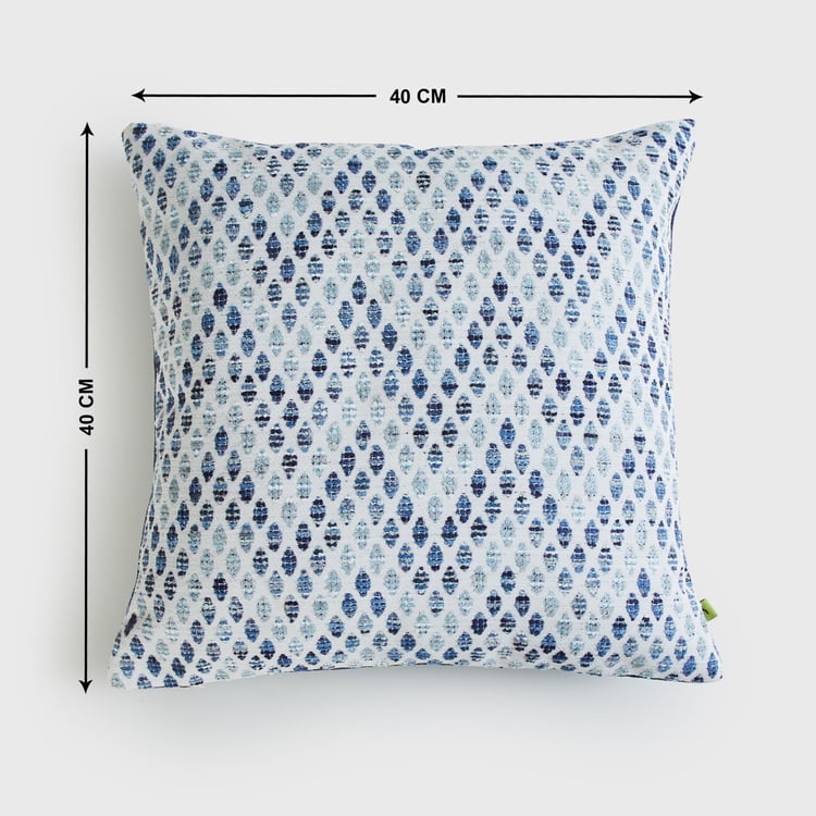 Moonlight White Embroidered Cushion Cover - 40x40cm