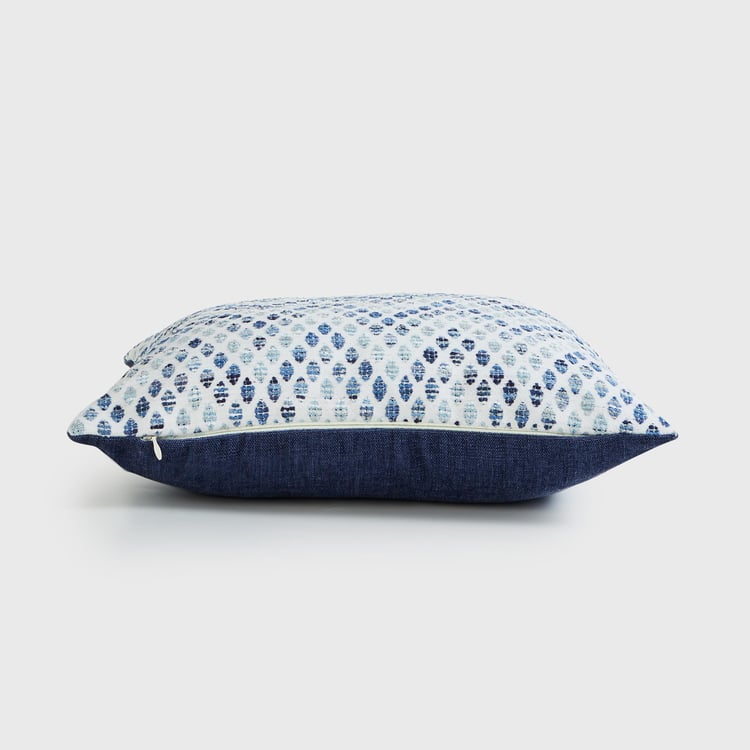 Moonlight White Embroidered Cushion Cover - 40x40cm