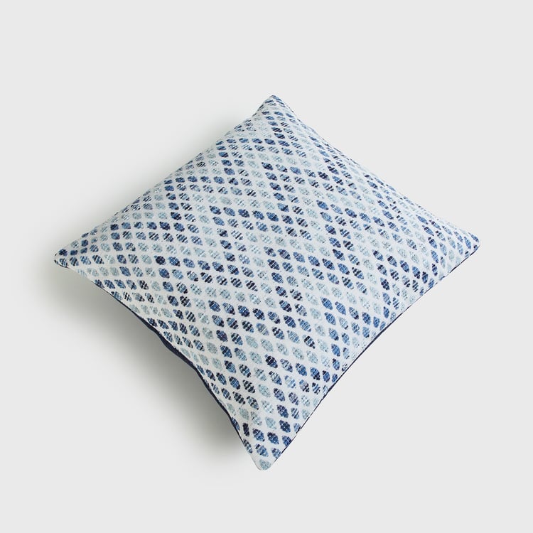 Moonlight White Embroidered Cushion Cover - 40x40cm