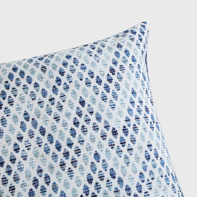 Moonlight White Embroidered Cushion Cover - 40x40cm