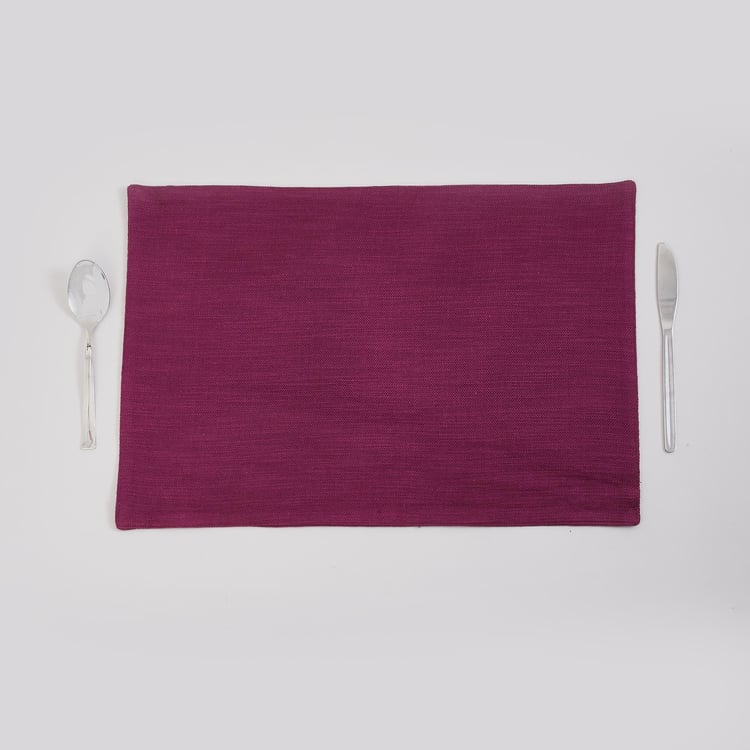 Colour Connect Purple Solid Cotton Placemat - 33 x 48 cm