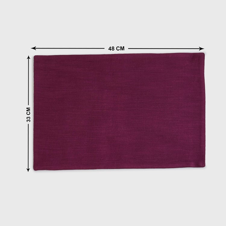 Colour Connect Purple Solid Cotton Placemat - 33 x 48 cm