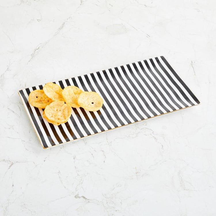 Andrey Bone China Striped Platter - 29.5x14.5cm