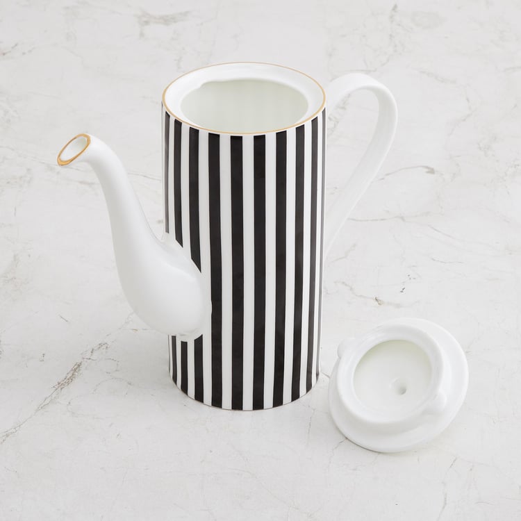 Andrey Charlie Bone China Striped Tea Pot - 1L