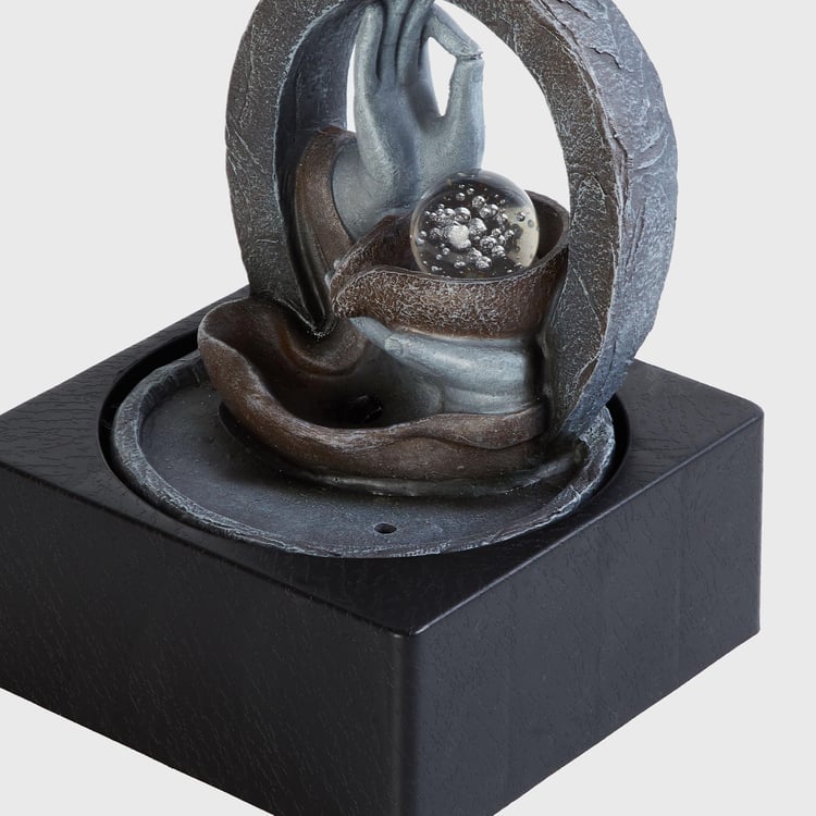 Corsica Cascade Polyresin Buddha Hand Fountain - 18x18x24cm