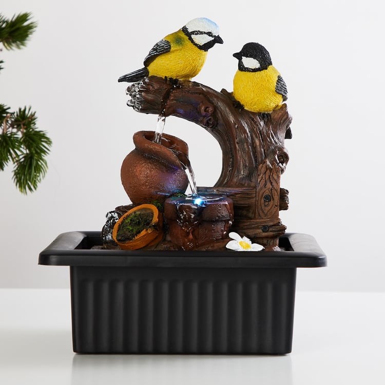 Corsica Cascade Polyresin Birds Fountain - 21x17x25cm