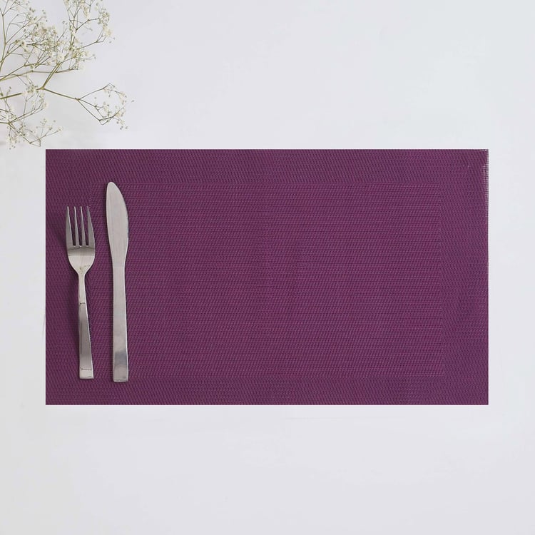 Colour Connect Purple Polypropylene Solid Placemat - Set of 6