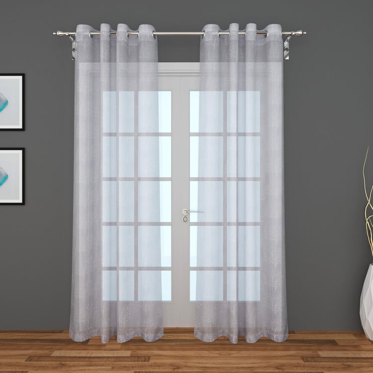 Crystal Set of 2 Printed Sheer Door Curtains