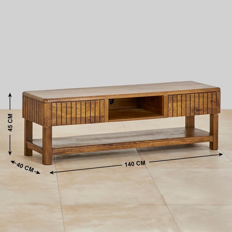 Olivia Mango Wood TV Unit - Brown