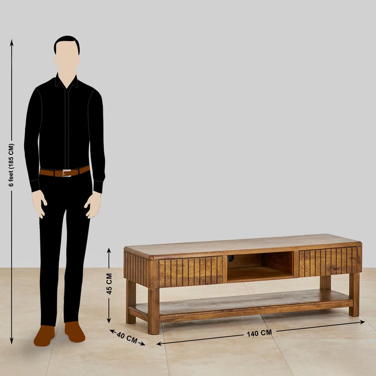 Olivia Mango Wood TV Unit - Brown