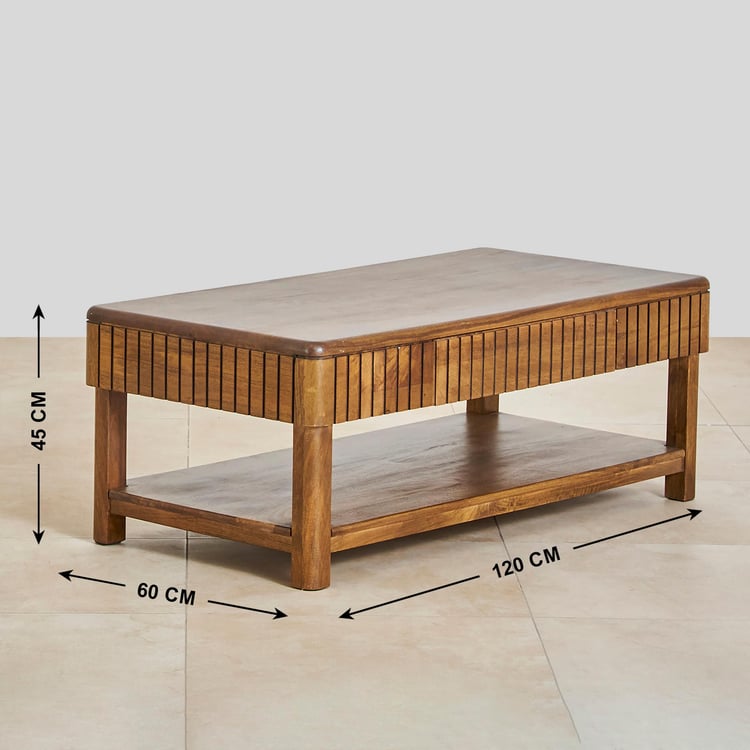 Olivia Mango Wood Coffee Table - Brown