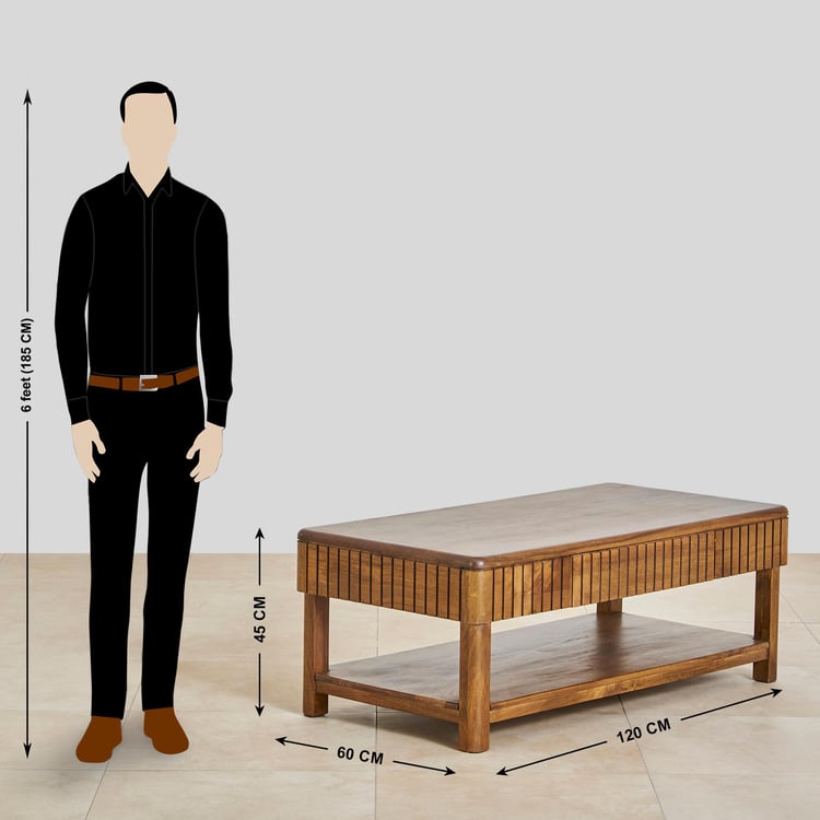 Olivia Mango Wood Coffee Table - Brown