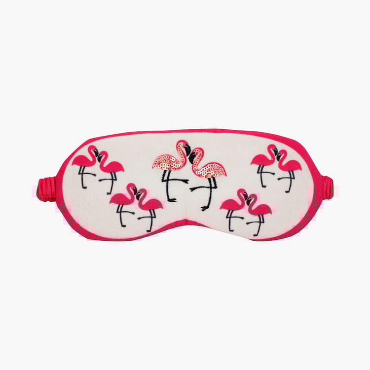 PINAKEN Flamingo Blush Multicolour Printed Eye Mask
