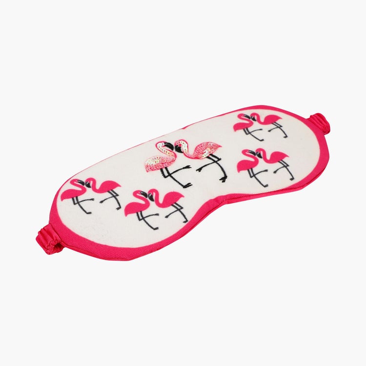 PINAKEN Flamingo Blush Multicolour Printed Eye Mask