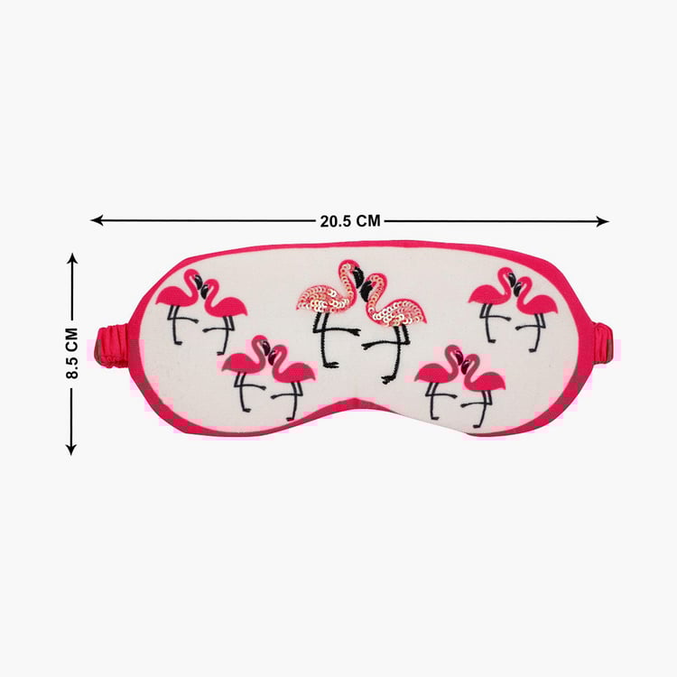 PINAKEN Flamingo Blush Multicolour Printed Eye Mask