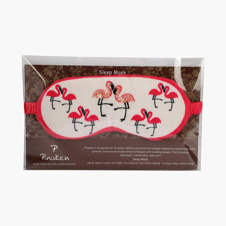 PINAKEN Flamingo Blush Multicolour Printed Eye Mask