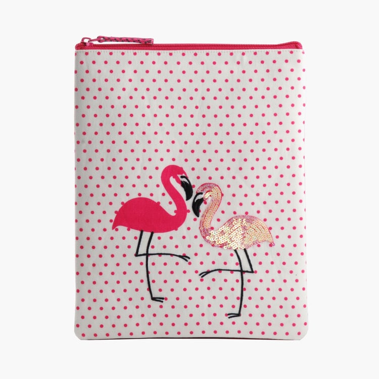 PINAKEN Flamingo Blush Multicolour Printed iPad And Tablet Cover - 22.5x27.5cm