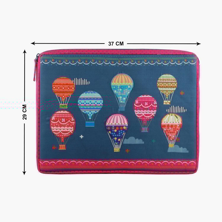 PINAKEN High On Happiness Multicolour Printed Canvas Laptop Sleeve