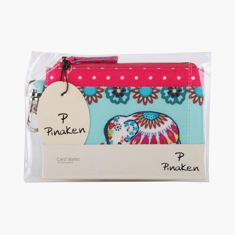 PINAKEN Jumbo Trunk Multicolour Printed Card Wallet