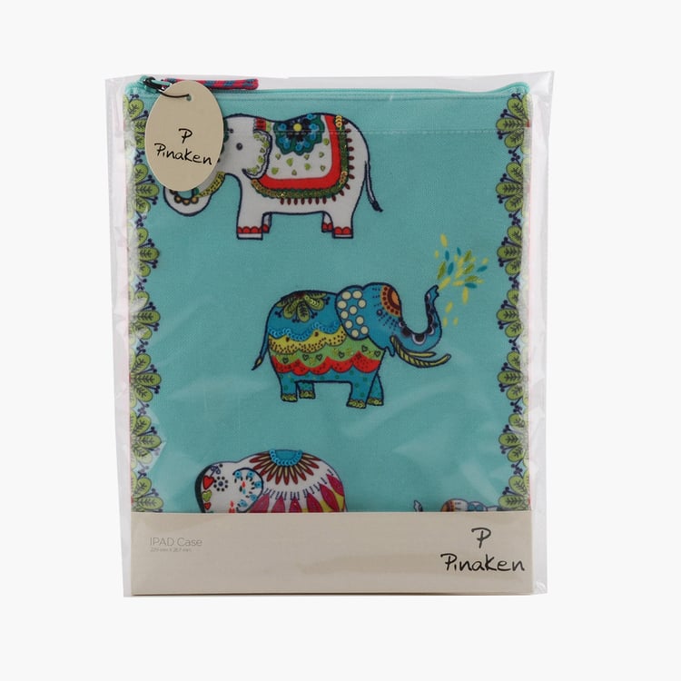 PINAKEN Jumbo Trunk Multicolour Printed iPad And Tablet Cover - 22.5x27.5cm