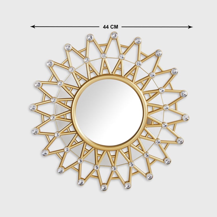 Corsica Reflection Metal Round Decorative Mirror - 45cm