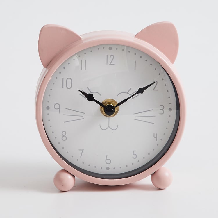 Corsica Slate Cat Table Clock - 11cm