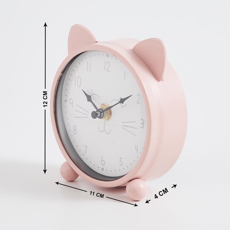 Corsica Slate Cat Table Clock - 11cm