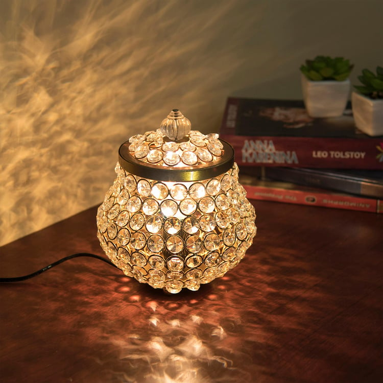 HOMESAKE Contemporary Decor Gold Crystal Table Lamp