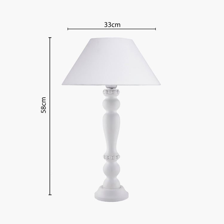 HOMESAKE Contemporary Decor White Wooden Table Lamp With Shade