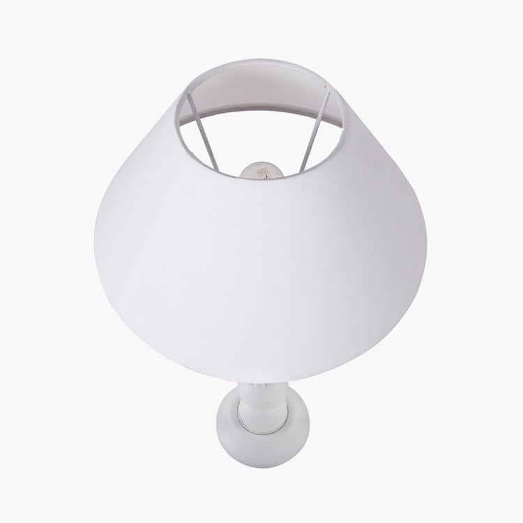 HOMESAKE Contemporary Decor White Wooden Table Lamp With Shade
